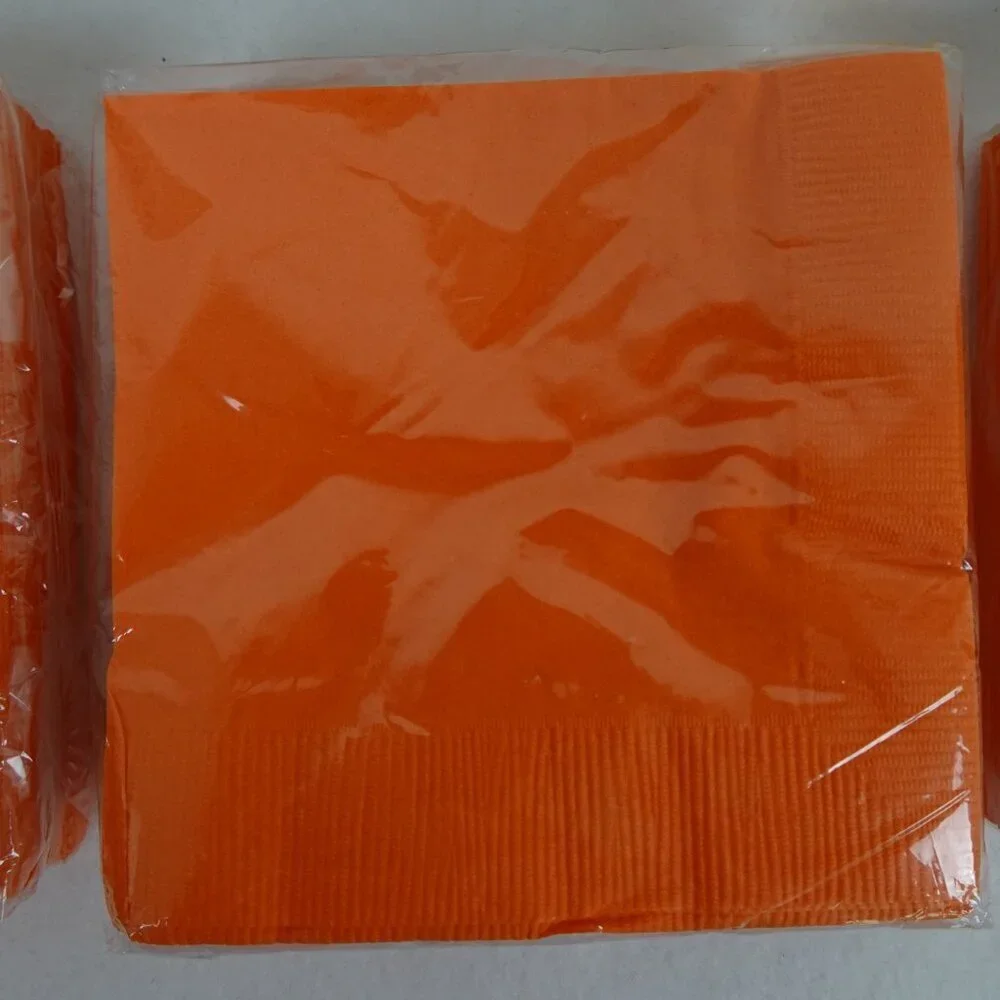 Paper Napkins Animal Print Orange 7 Packs Unopened Cocktail Decoupage Party